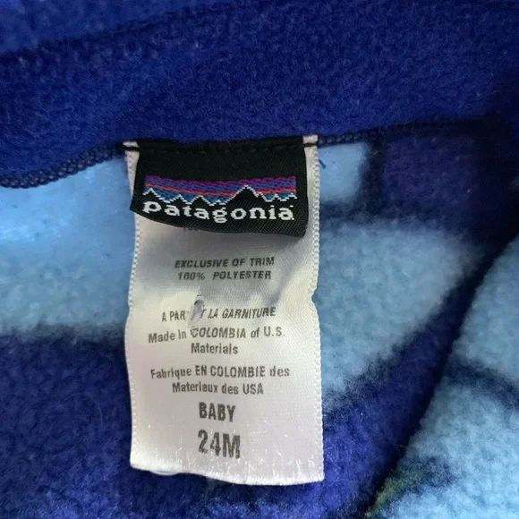 Patagonia Kids Blue and Green Fleece Vest - Picture 3 of 3